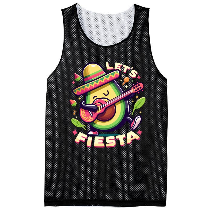 Lets Fiesta Avocado Funny Cinco De Mayo Party Mesh Reversible Basketball Jersey Tank