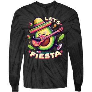 Lets Fiesta Avocado Funny Cinco De Mayo Party Tie-Dye Long Sleeve Shirt