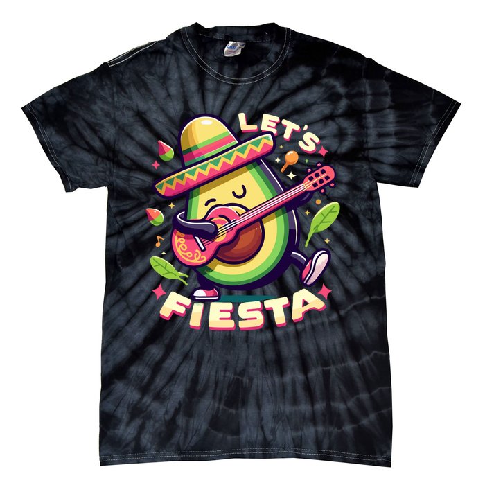 Lets Fiesta Avocado Funny Cinco De Mayo Party Tie-Dye T-Shirt