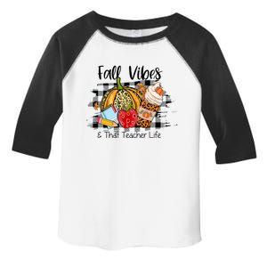 Leopard Fall Autumn Vibes Thankful Teacher Life Thanksgiving Toddler Fine Jersey T-Shirt