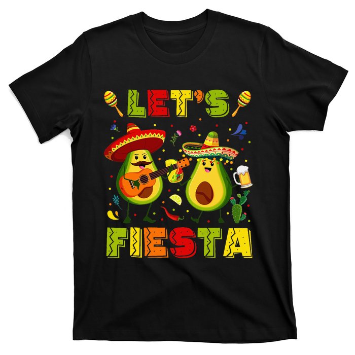 LetS Fiesta Avocado And Tacos Cinco De Mayo T-Shirt