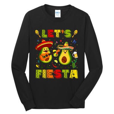 LetS Fiesta Avocado And Tacos Cinco De Mayo Tall Long Sleeve T-Shirt