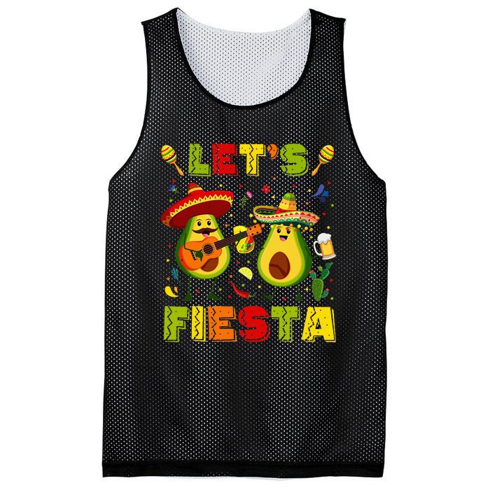 LetS Fiesta Avocado And Tacos Cinco De Mayo Mesh Reversible Basketball Jersey Tank