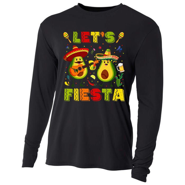 LetS Fiesta Avocado And Tacos Cinco De Mayo Cooling Performance Long Sleeve Crew