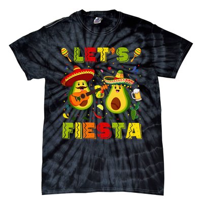 LetS Fiesta Avocado And Tacos Cinco De Mayo Tie-Dye T-Shirt