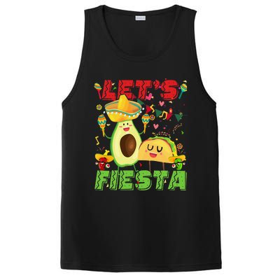 Let's Fiesta Avocado And Tacos Cinco De Mayo Mexican Party PosiCharge Competitor Tank