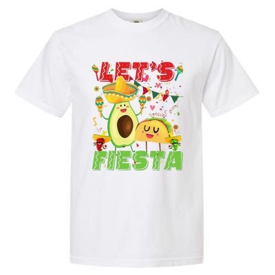 Let's Fiesta Avocado And Tacos Cinco De Mayo Mexican Party Garment-Dyed Heavyweight T-Shirt