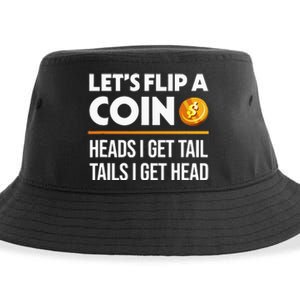 Let's Flip A Coin Funny Dirty Joke dad Sustainable Bucket Hat