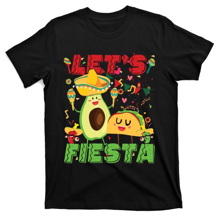 Lets Fiesta Avocado And Tacos Cinco De Mayo Mexican Party T-Shirt