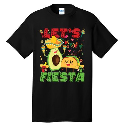 Lets Fiesta Avocado And Tacos Cinco De Mayo Mexican Party Tall T-Shirt