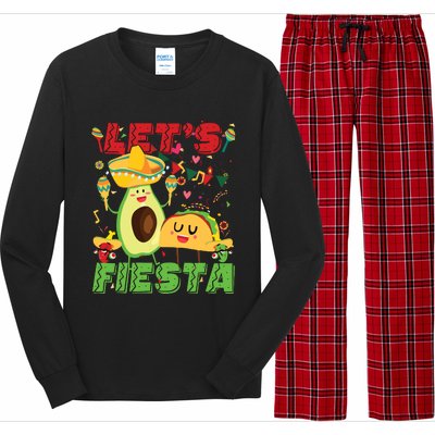 Lets Fiesta Avocado And Tacos Cinco De Mayo Mexican Party Long Sleeve Pajama Set