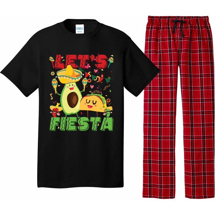 Lets Fiesta Avocado And Tacos Cinco De Mayo Mexican Party Pajama Set