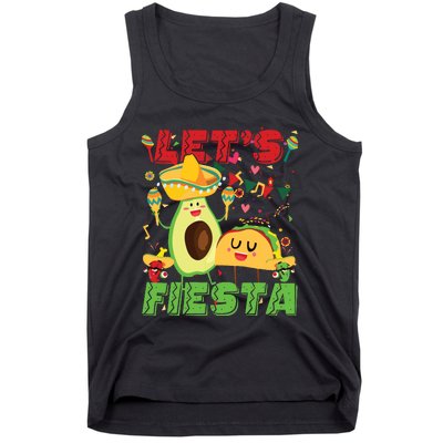 Lets Fiesta Avocado And Tacos Cinco De Mayo Mexican Party Tank Top