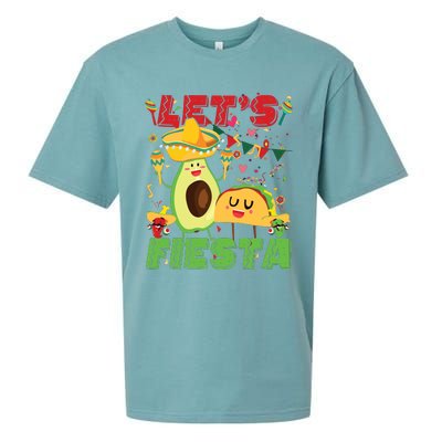 Lets Fiesta Avocado And Tacos Cinco De Mayo Mexican Party Sueded Cloud Jersey T-Shirt