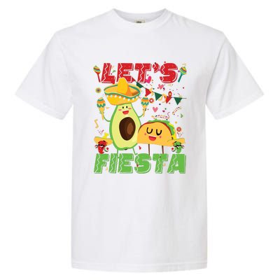 Lets Fiesta Avocado And Tacos Cinco De Mayo Mexican Party Garment-Dyed Heavyweight T-Shirt