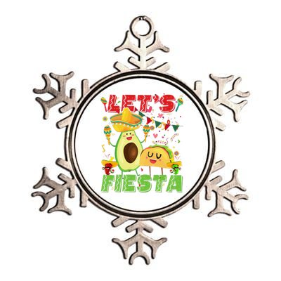 LetS Fiesta Avocado And Tacos Cinco De Mayo Mexican Party Metallic Star Ornament