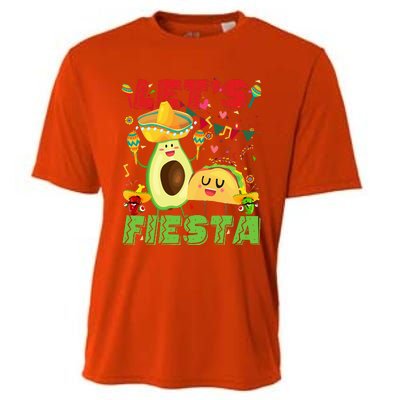 Let's Fiesta Avocado And Tacos Cinco De Mayo Mexican Party Cooling Performance Crew T-Shirt