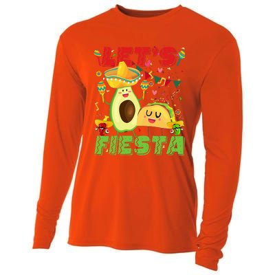 Let's Fiesta Avocado And Tacos Cinco De Mayo Mexican Party Cooling Performance Long Sleeve Crew