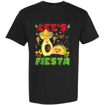 Let's Fiesta Avocado And Tacos Cinco De Mayo Mexican Party Garment-Dyed Heavyweight T-Shirt