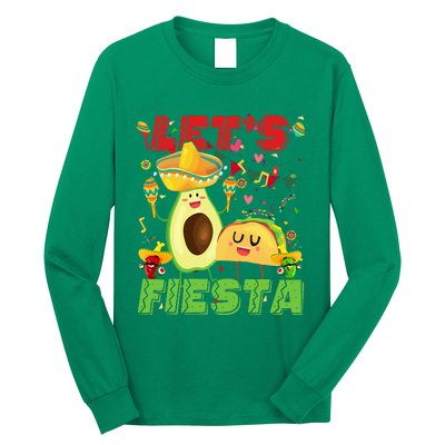 Let's Fiesta Avocado And Tacos Cinco De Mayo Mexican Party Long Sleeve Shirt