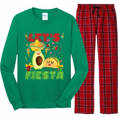 Let's Fiesta Avocado And Tacos Cinco De Mayo Mexican Party Long Sleeve Pajama Set