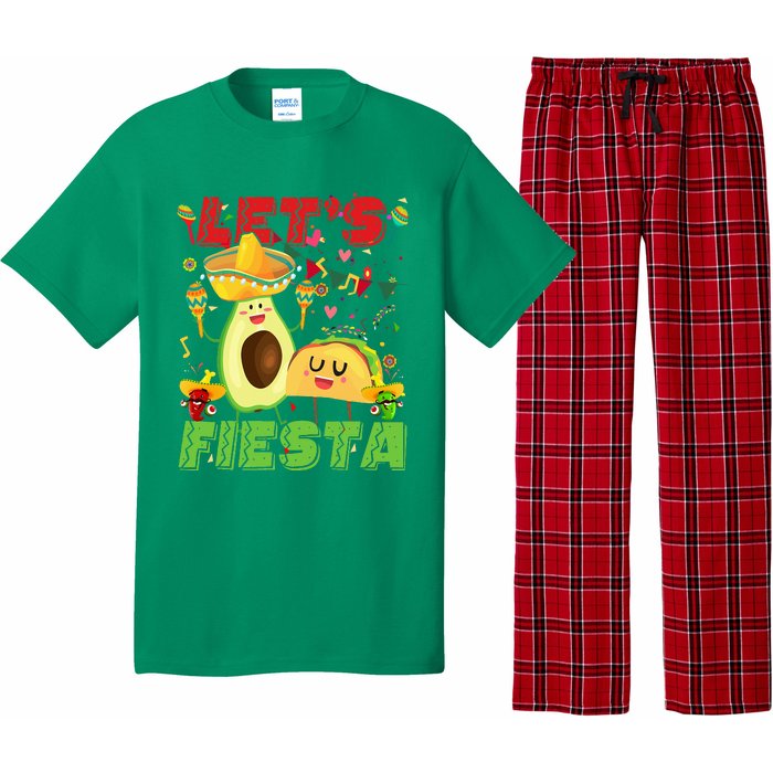 Let's Fiesta Avocado And Tacos Cinco De Mayo Mexican Party Pajama Set