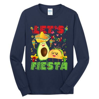 Let's Fiesta Avocado And Tacos Cinco De Mayo Mexican Party Tall Long Sleeve T-Shirt