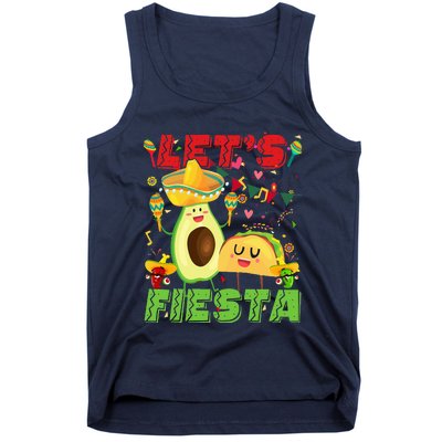 Let's Fiesta Avocado And Tacos Cinco De Mayo Mexican Party Tank Top