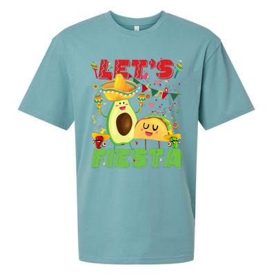 Let's Fiesta Avocado And Tacos Cinco De Mayo Mexican Party Sueded Cloud Jersey T-Shirt