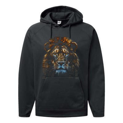 Lion Fantasy Art Animal Lion Performance Fleece Hoodie