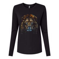 Lion Fantasy Art Animal Lion Womens Cotton Relaxed Long Sleeve T-Shirt