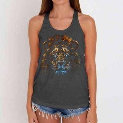 Lion Fantasy Art Animal Lion Women's Knotted Racerback Tank