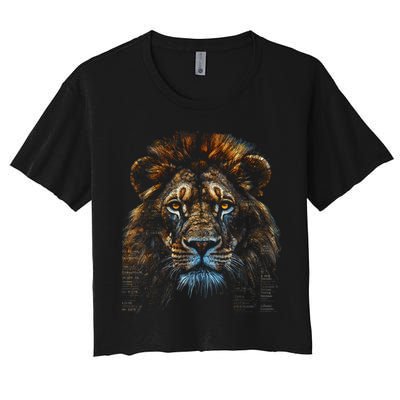 Lion Fantasy Art Animal Lion Women's Crop Top Tee