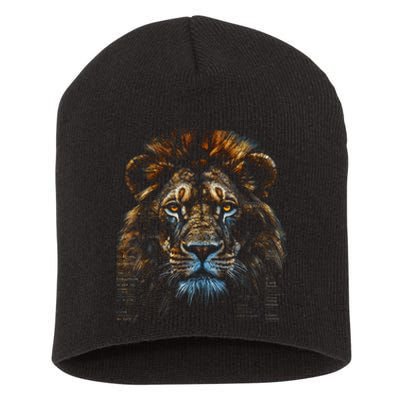 Lion Fantasy Art Animal Lion Short Acrylic Beanie