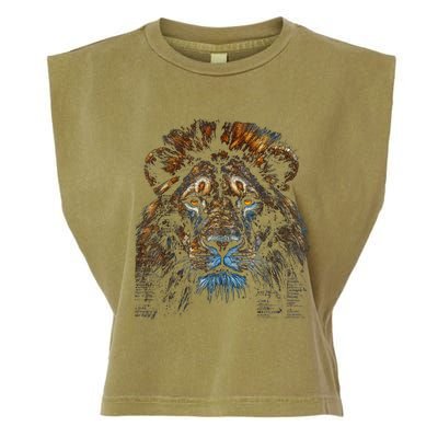 Lion Fantasy Art Animal Lion Garment-Dyed Women's Muscle Tee