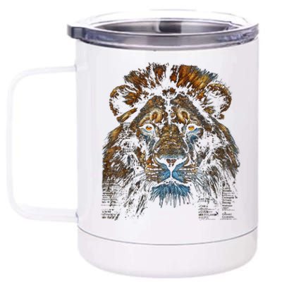 Lion Fantasy Art Animal Lion 12 oz Stainless Steel Tumbler Cup