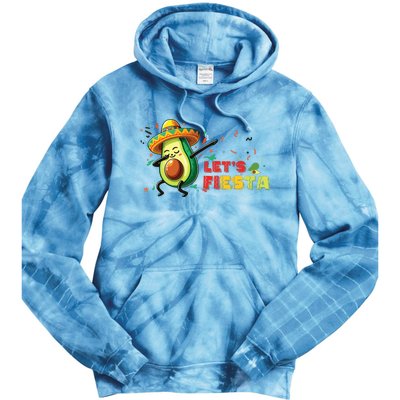 Lets Fiesta Avocado Dabbing Cinco De Mayo Women Tie Dye Hoodie