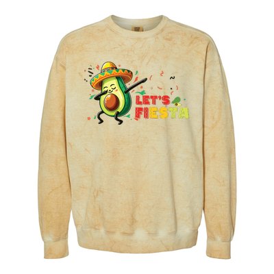 Lets Fiesta Avocado Dabbing Cinco De Mayo Women Colorblast Crewneck Sweatshirt