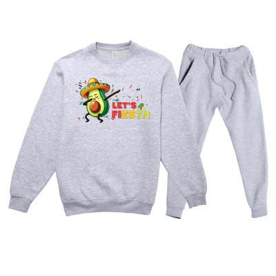 Lets Fiesta Avocado Dabbing Cinco De Mayo Women Premium Crewneck Sweatsuit Set