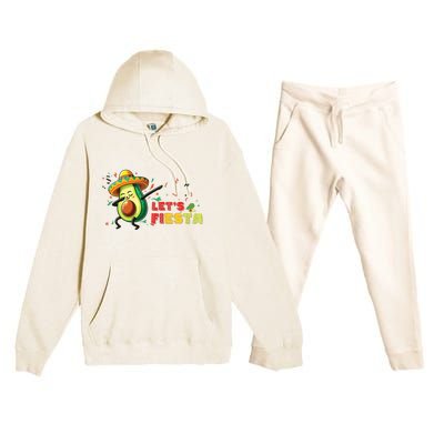 Lets Fiesta Avocado Dabbing Cinco De Mayo Women Premium Hooded Sweatsuit Set