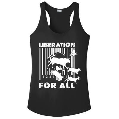 Liberation For All Animal Ware Animal Rights Gift Ladies PosiCharge Competitor Racerback Tank