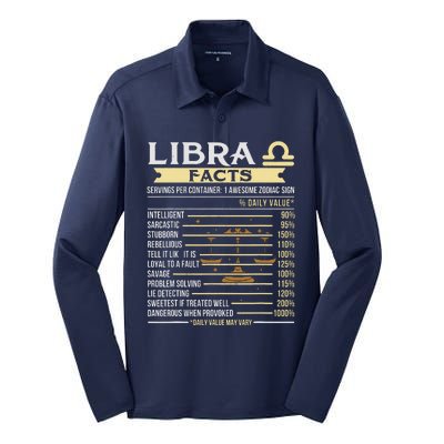 Libra Facts Astrology Horoscope Zodiac Sign Silk Touch Performance Long Sleeve Polo