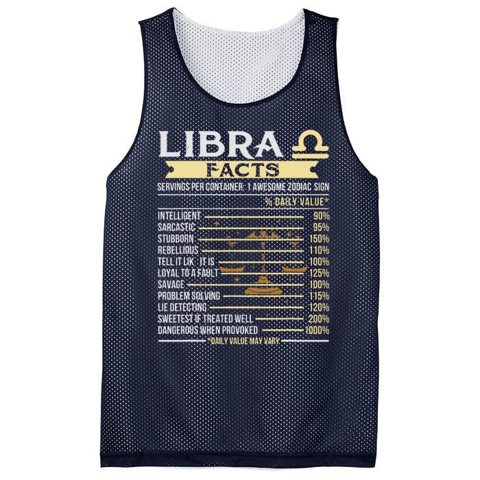 Libra Facts Astrology Horoscope Zodiac Sign Mesh Reversible Basketball Jersey Tank