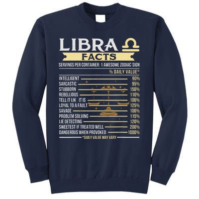 Libra Facts Astrology Horoscope Zodiac Sign Tall Sweatshirt