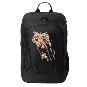 Leopard Face African Safari Wild Cat Paws Ank Op City Backpack