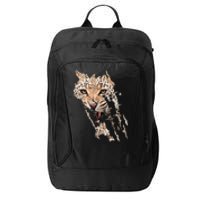 Leopard Face African Safari Wild Cat Paws Ank Op City Backpack