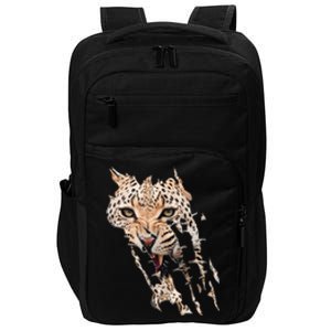 Leopard Face African Safari Wild Cat Paws Ank Op Impact Tech Backpack