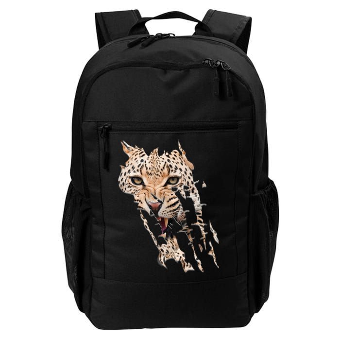 Leopard Face African Safari Wild Cat Paws Ank Op Daily Commute Backpack