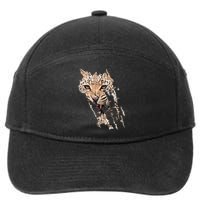 Leopard Face African Safari Wild Cat Paws Ank Op 7-Panel Snapback Hat