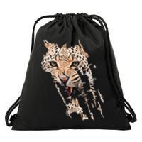 Leopard Face African Safari Wild Cat Paws Ank Op Drawstring Bag